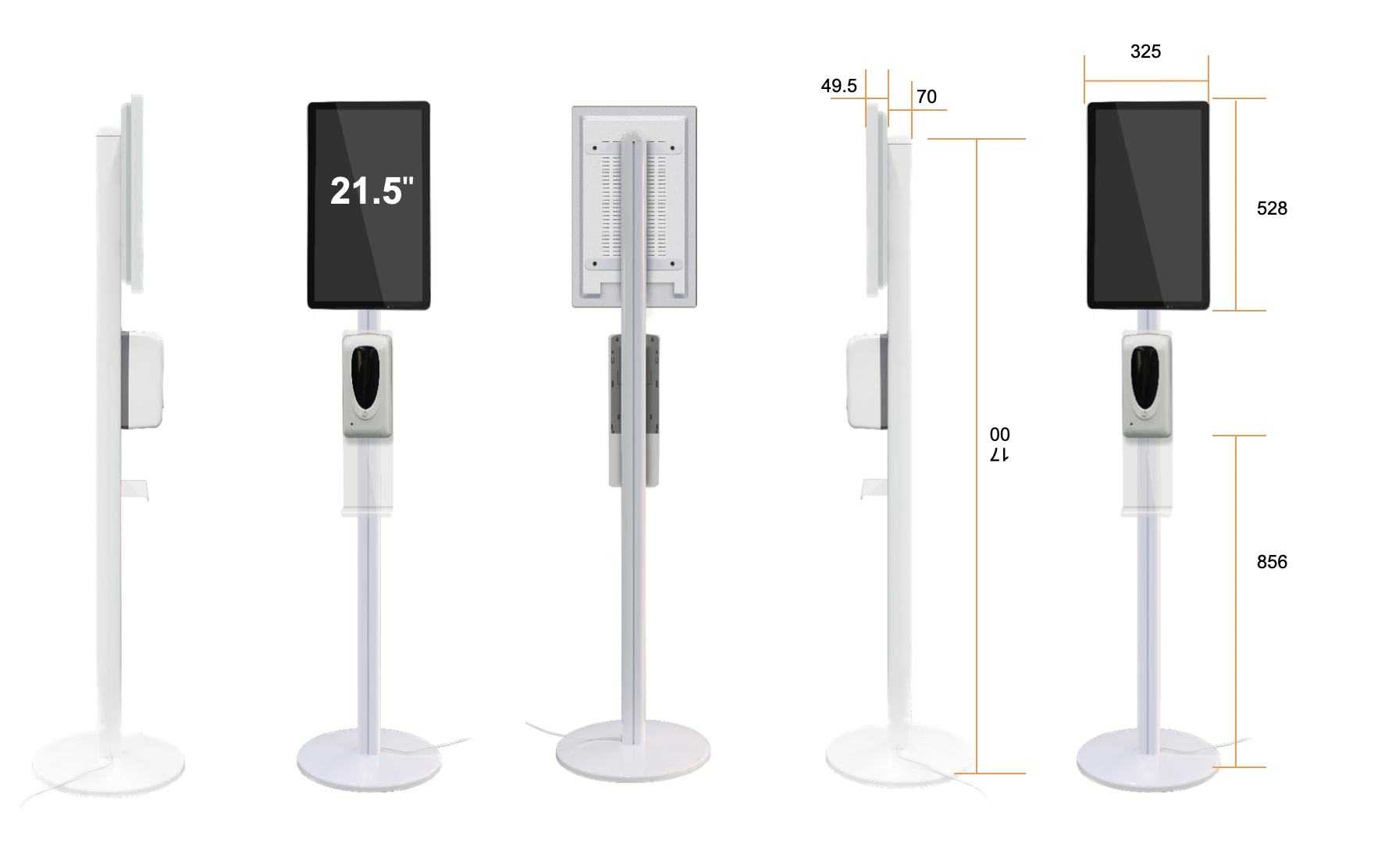 dimensiones display publicitario gel dispensador
